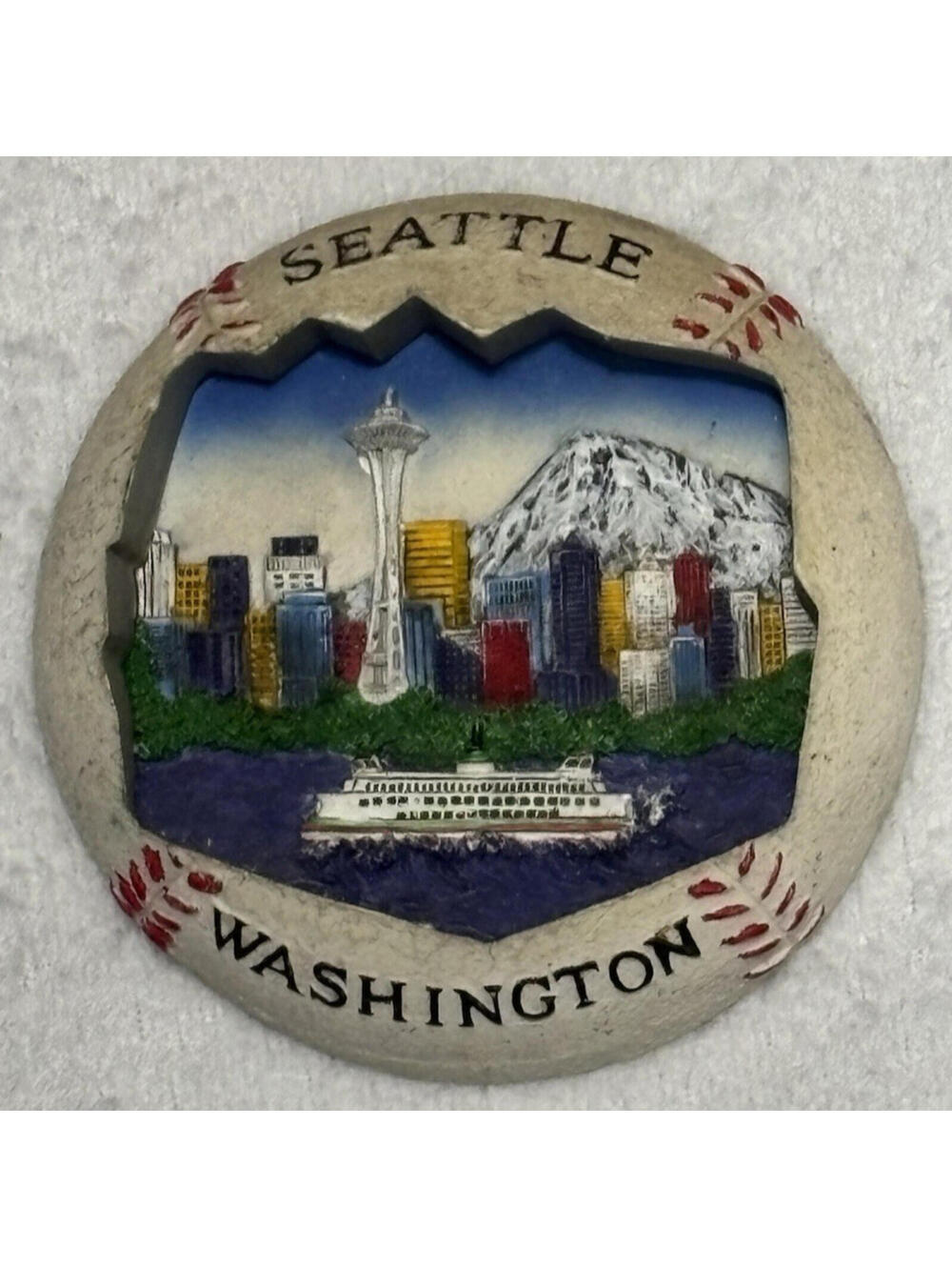 Seattle Washington Baseball 3D Magnet || Mariners, Space Needle || pre-owned